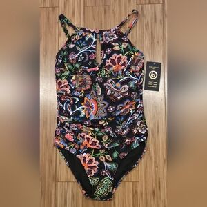 💚 NWT Kathy Ireland Floral One Piece Swimsuit
